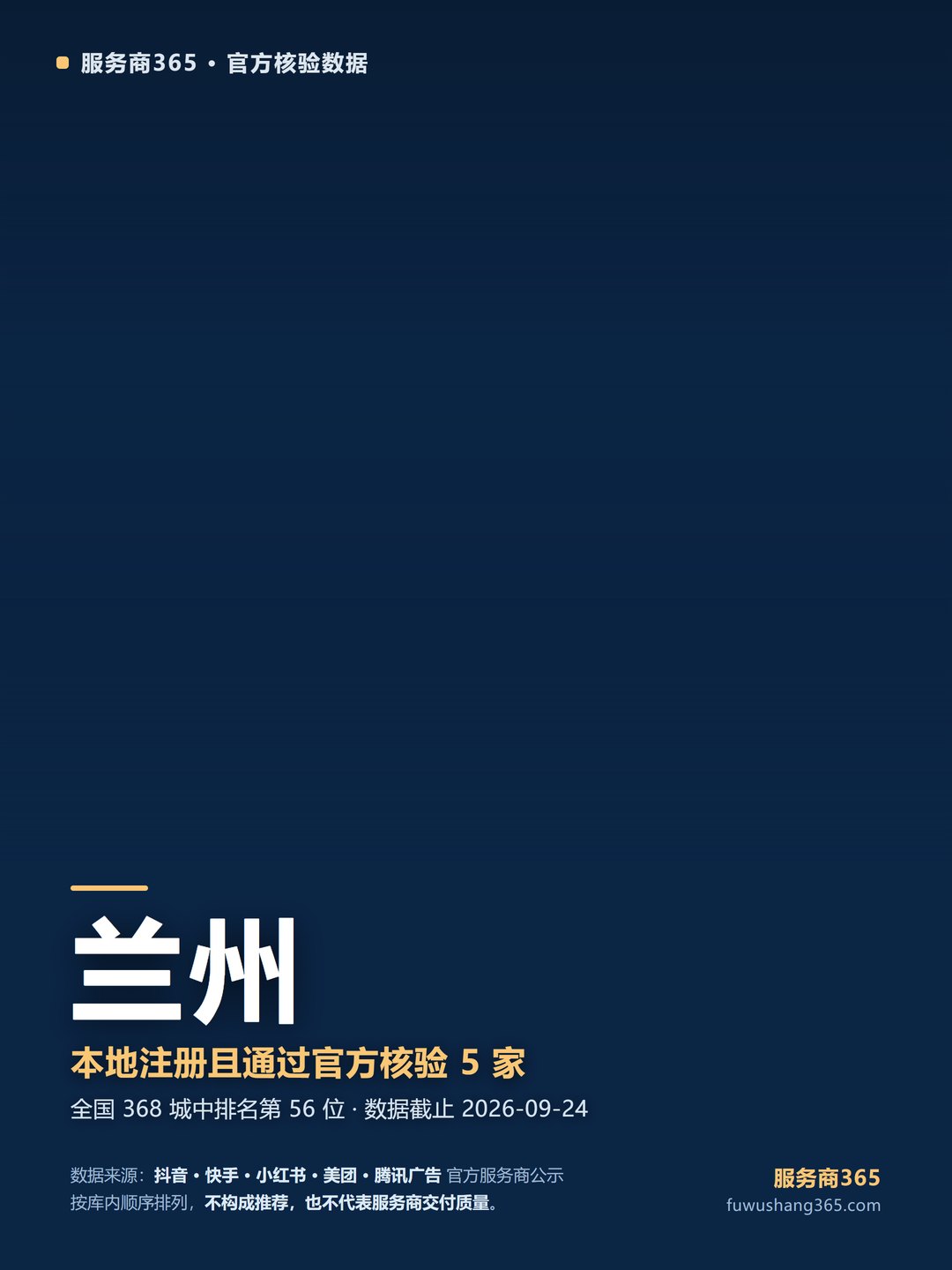 兰州本地注册且通过官方核验 5 家